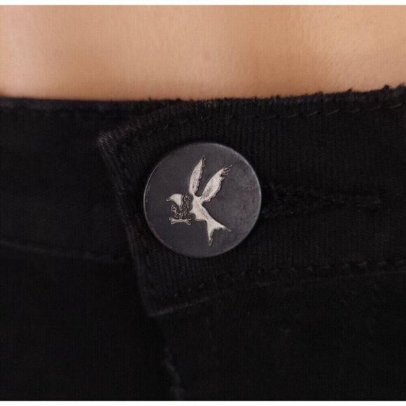 One Teaspoon High Waist FreeBird Skinny Jeans 29R Black Punk Distressed Nwt - Picture 4 of 16